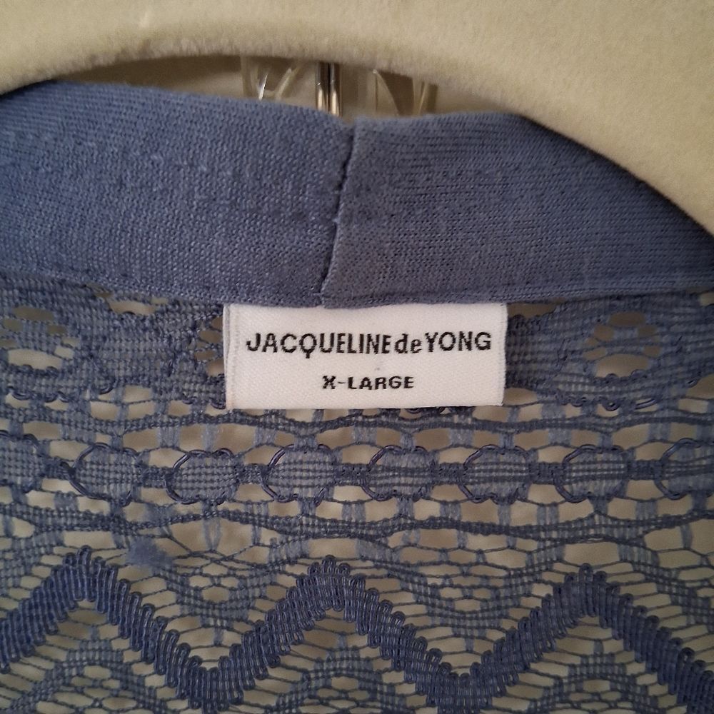 Jacqueline de Yong JDY Cornflower Blue Lace Open-Front Cardigan - Picture 7 of 16